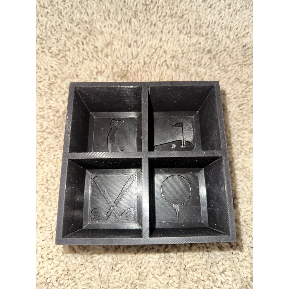Silicon large ice cube golf themed for whiskey PACKOUT large ITEMS 4 COMPARTMENT